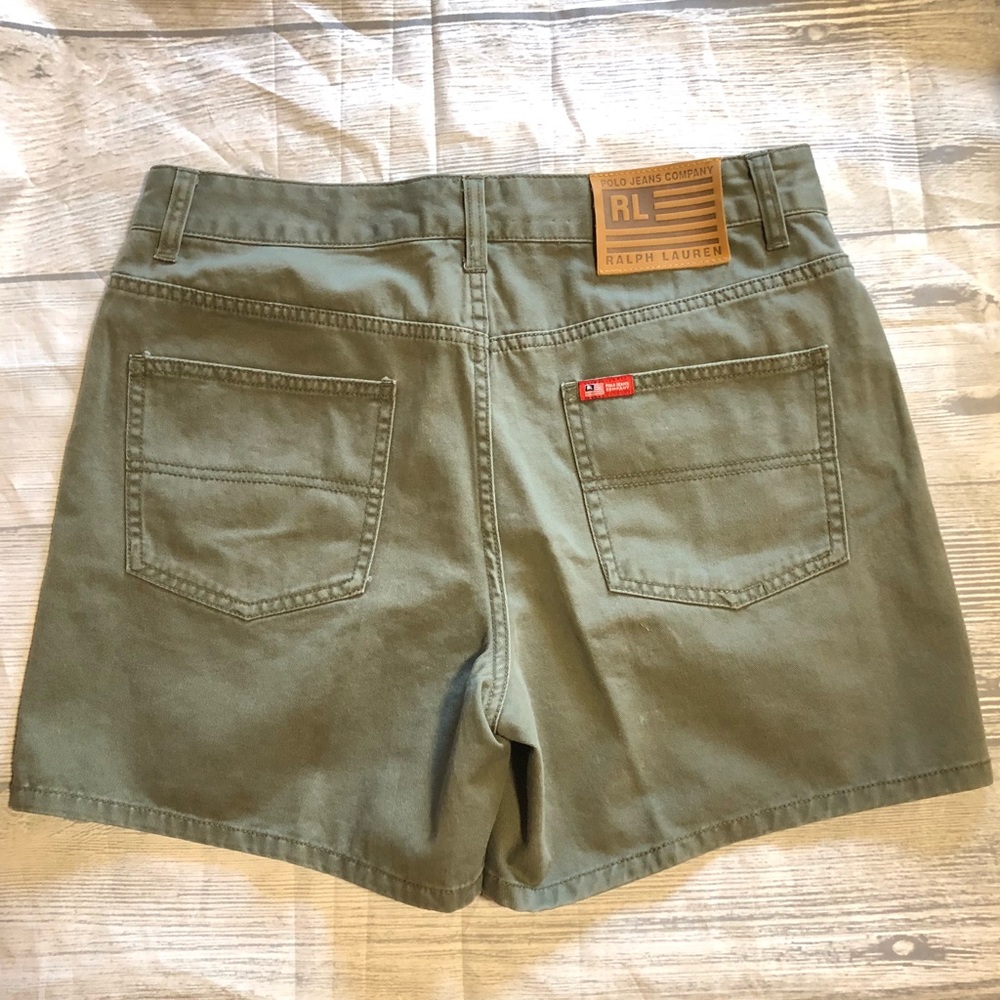 Vintage Y2K Ralph Lauren Olive Green Shorts Mid Length Sz 8 Casual Simple Preppy